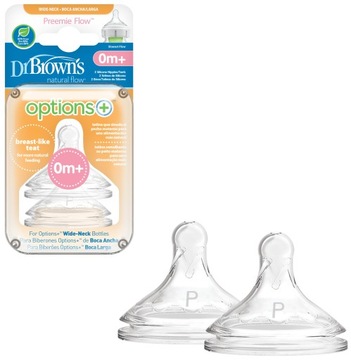 DR BROWN'S 2x SMOCZEK OPTIONS+ DO SZEROKIEJ BUTELKI 0M+ POZIOM P WCZEŚNIAK