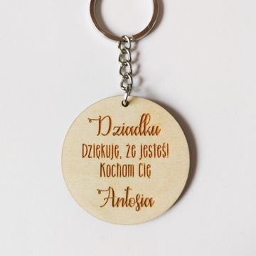 Brelok drewniany grawerowany dla Dziadka
