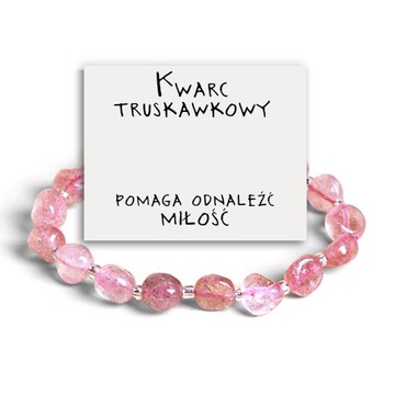 BRANSOLETKA DAMSKA KAMIEŃ KWARC TRUSKAWKOWY