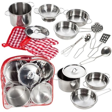 МЕТАЛЛИЧЕСКИЕ ГОРШКИ ДЛЯ ДЕТЕЙ НАБОР КУХОННОЙ ПОСУДЫ