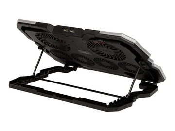 PODSTAWKA PODKŁADKA CHŁODZĄCA POD LAPTOPA REGULOWANA 9-17'' LED RGB 2x USB