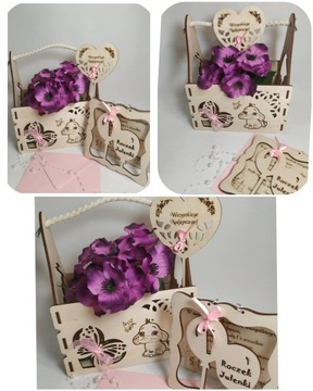 Годовалая открытка на день рождения, гравюра на дереве