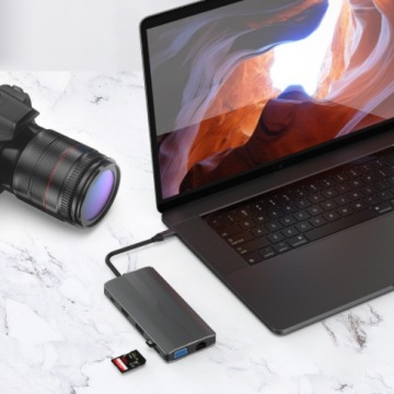 АДАПТЕР-ХАБ 12-в-1 USB-C DisplayPort VGA HDMI Gigabit Ethernet USB 3.0 RJ45