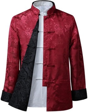 SHINROAD Męska kurtka płaszcz Tang Suit płaszcz z długim rękawem chińska
