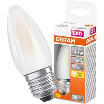 Żarówka LED ŚWIECZKA E27 4W 2700K Filament OSRAM