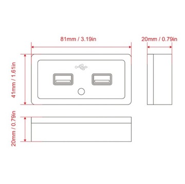 Двойная розетка USB для зарядного устройства 5 В/3,1 А GR