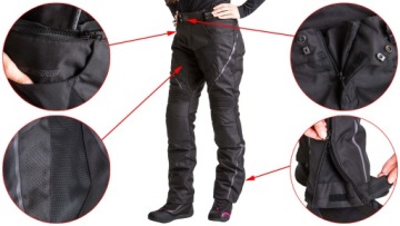 БРЮКИ ЖЕНСКИЕ МОТОЦИКЛОВЫЕ OZONE JET II ЧЕРНЫЕ XS