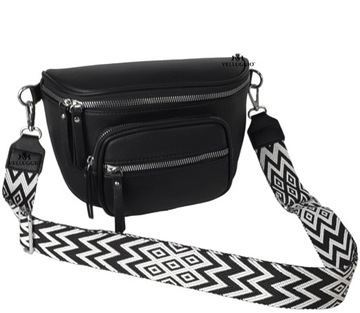 LISTONOSZKA TOREBKA DAMSKA NERKA SASZETKA KIESZONKA CROSSBODY NA PASKU