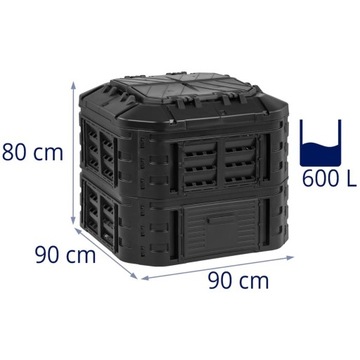 Модульный компостер для сада для органических отходов 90 х 90 х 80 см, 600 л.