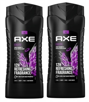 Axe Excite Męski Żel pod Prysznic 2x 400ml Odkryj Intensywną Ekscytację