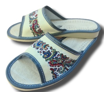 Женские кожаные тапочки, размер 36. Слипоны Łowickie, размеры 36–41.