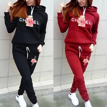 New Autumn Winter Cotton Tracksuit Women 2 Pieces