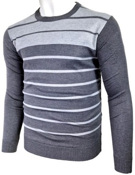 СВИТЕР МУЖСКОЙ С ДОБАВКОЙ ШЕРСТИ _ О46 ПОЛОСКИ, размер XL