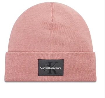 CALVIN KLEIN PINK RÓŻOWY CZAPKA BEANIE WEŁNA