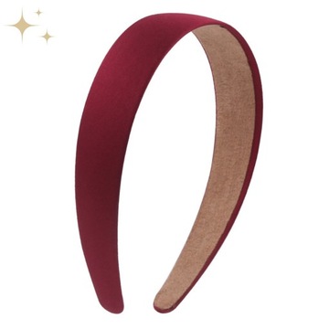 Opaska do włosów KLASYCZNA na głowę bordowa WYGODNA w stylu vintage MODNA