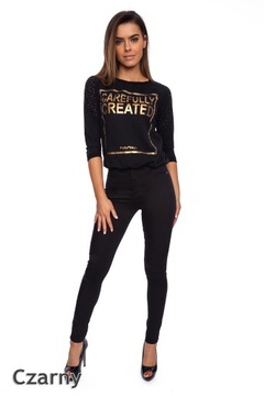 KLASYCZNE SPODNIE JEANS GOODIES CZARNE DAMSKIE RURKI _ M/38