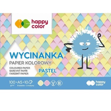 Blok wycinanka Happy Color, A5/10k - pastelowe (HA