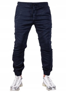 Spodnie męskie joggery PREMIUM GRANATOWE RISADE R.31