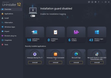 Деинсталлятор 12 программы Ashampoo