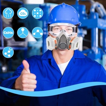 МНОГОРАЗОВАЯ ДЫХАТЕЛЬНАЯ МАСКА С ЗАЩИТНЫМИ СТЕКЛАМИ, ПРОТИВОПЫЛЕВАЯ