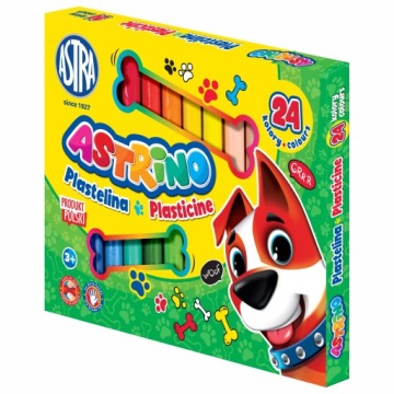 Astra ASTRINO PLASTELINA 24 цвета ПОЛЬСКИЙ продукт