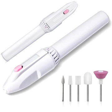 FREZARKA DO PAZNOKCI MANICURE PEDICURE NA BATERIE + ZESTAW FREZÓW