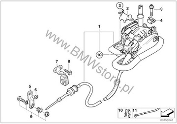 BMW E60 E61 E63 E64 2.5 3.0 4.4 BENZÍN ZVEDÁK PÁKY ŘAZENÍ VOLIČ 7522144
