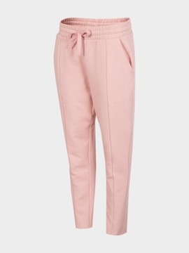 MODNE SPODNIE DRESOWE Z PRZESZYCIAMI PODWÓJNA BAWEŁNA JASNY RÓŻ M