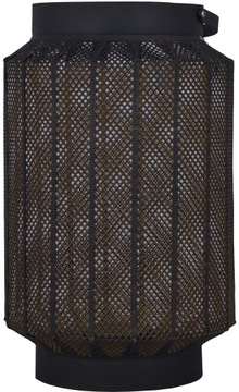 LATARNIA LAMPION METALOWY CZARNY Z LAMPKAMI LED M