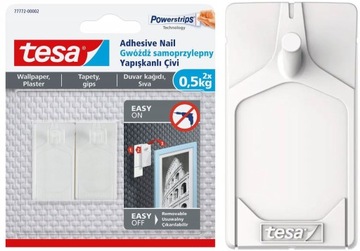 Gwóźdź samoprzylepny tesa tynk i tapeta 2 x 0,5kg