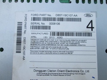 FORD EXPLORER 11- CD-READER DB5T-19C107-AA