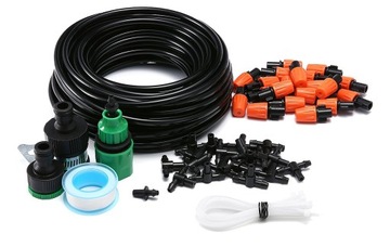 НАБОР САДОВОЙ ВОДНОЙ ЗАВЕСЫ 15 м ТУМАННЫЙ ДОЖДЕВАТЕЛЬ садовый душ 20 форсунок