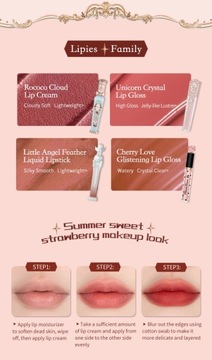 Цветок знает клубнику рококо серии Cloud Lip Cream Lipsticks Beauty Glaz