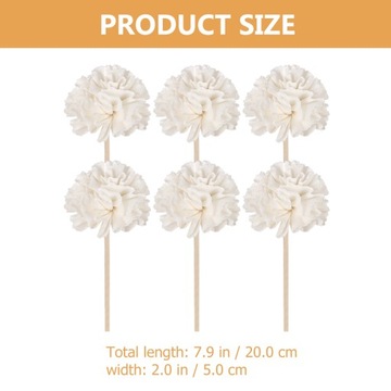 RATTANOWE PATYCZKI AROMATERAPIA KWIATY ROZPROSZONE 6 SZT