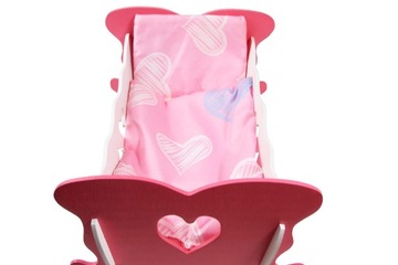 DREWNIANA KOLOROWA KOŁYSKA DLA LALEK