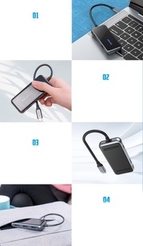 VENTION HUB USB — Type-C 5 в 1 — PD 87 Вт — 4x USB3.0