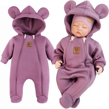 KOMBINEZON NIEMOWLĘCY przejściowy z ciepłej dresówki WIOSNA JESIEŃ 74