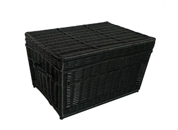 Kufer Wiklinowy Skrzynia Kosz z Wikliny Czarny60cm