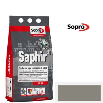 Sopro fuga ELASTYCZNA SAPHIR BETONOWO SZARY 14 2kg