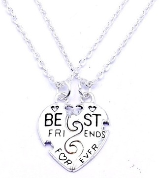 NASZYJNIKI PRZYJAŹNI BEST FRIENDS WALENTYNKI SERCE