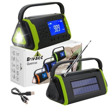 Radio Solrane Wodo-pyłoszczelne 4000mAh Powerbank USB IPX3 Latarka LED