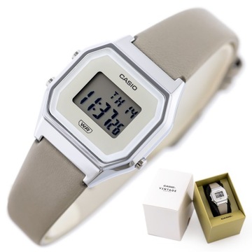 ZEGAREK DAMSKI CASIO Vintage Mini LA680WEL-8EF alarm datownik beżowy BOX