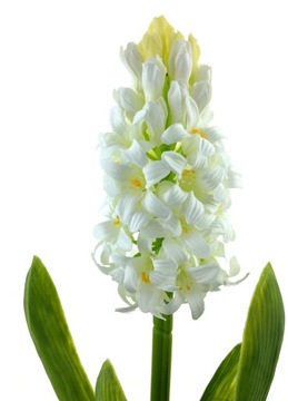 БЕЛЫЙ ГИАЦИНТ РЕЗИНОВЫЙ ЛИСТЬЯ 39 см как натуральный ПРЕМИУМ
