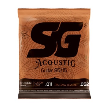 Struny do gitary akustycznej SG 11-52 + 1 struna E