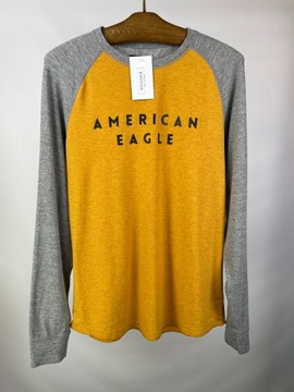 Bluzka męska long sleeve szary żółty AMERICAN EAGLE r. L