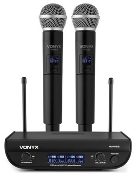 2 портативных беспроводных микрофона UHF