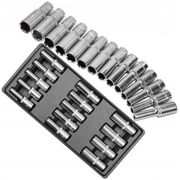 ВСТАВКА YATO + ДЛИННЫЕ НАСАДКИ 8-21ММ 1/2