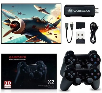 Konsola Retro Game Stick X2 HDMI 4K 64 GB 35tyś gier GD10 PLUS 2 PADY