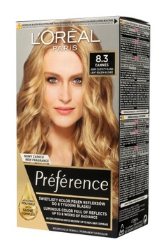 Loreal Farba do włosów Recital Preference X Cannes 8.3 Jasny Blond Złocisty