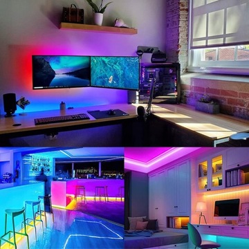 ЦВЕТНАЯ СВЕТОДИОДНАЯ ЛЕНТА ДЛЯ ТЕЛЕВИЗОРА USB RGB СВЕТОДИОДНАЯ ПОДСВЕТКА 3М 5В + СВЕТОДИОДНЫЙ ПУЛЬТ ДИСТАНЦИОННОГО УПРАВЛЕНИЯ